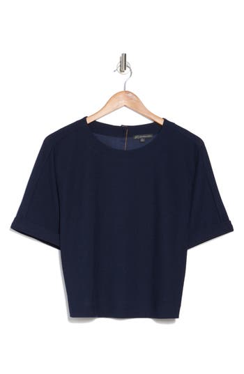 ADRIANNA PAPELL ADRIANNA PAPELL BOXY RIB KNIT TOP 