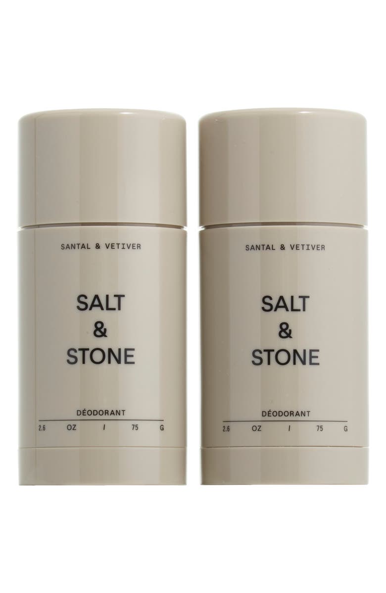 SALT & STONE Santal & Vetiver Deodorant Duo $40 Value, Main, color, 