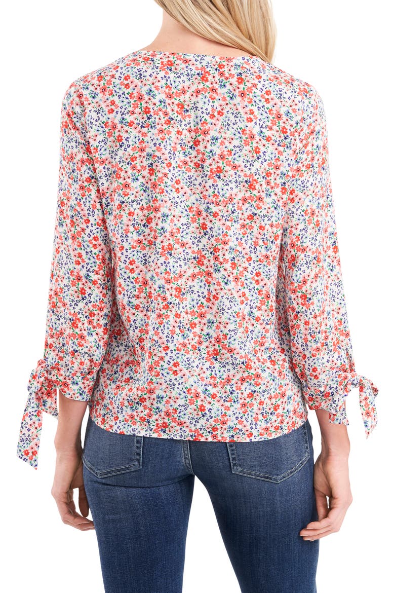 Marabella Ditsy Tie Sleeve Blouse, Alternate, color, SOFT ECRU