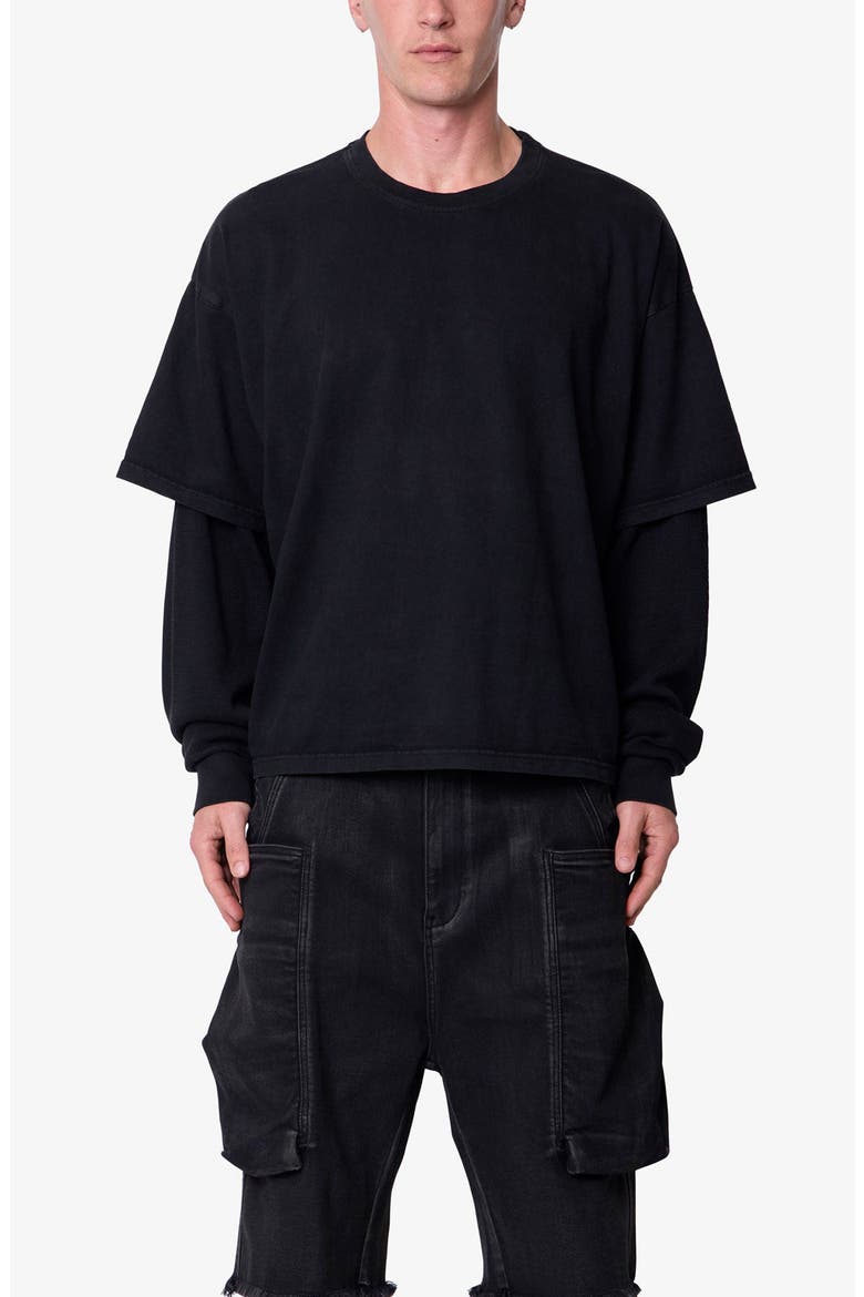 Layered Thermal Long Sleeve T-Shirt, Main, color, VINTAGE BLACK