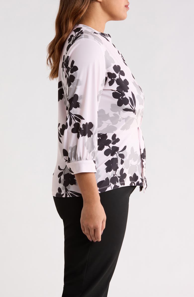 Anne Klein Floral Twist Top, Alternate, color, Soft Blossom Multi