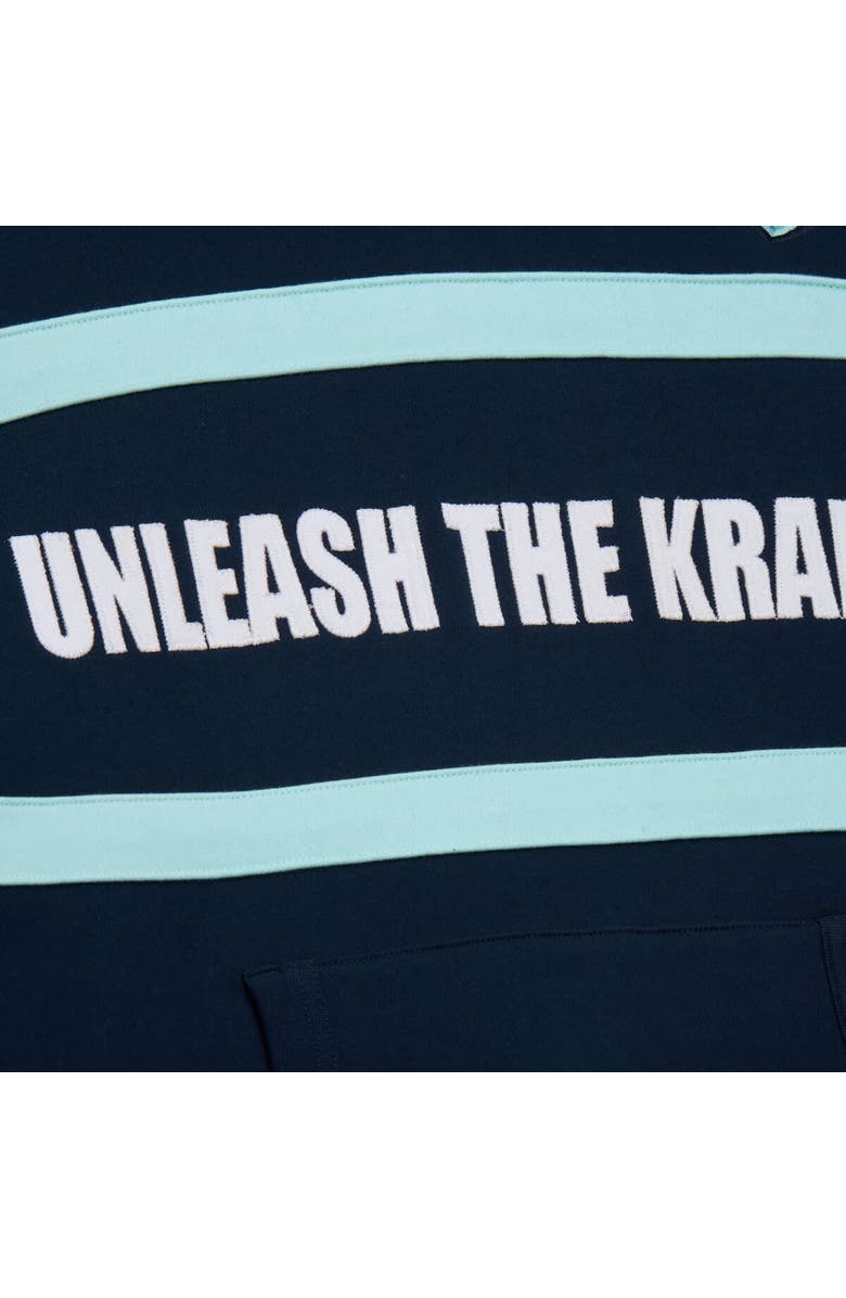 Mitchell & Ness Men's Mitchell & Ness Deep Sea Blue Seattle Kraken Head Coach Slogan Pullover Hoodie, Alternate, color, Navy
