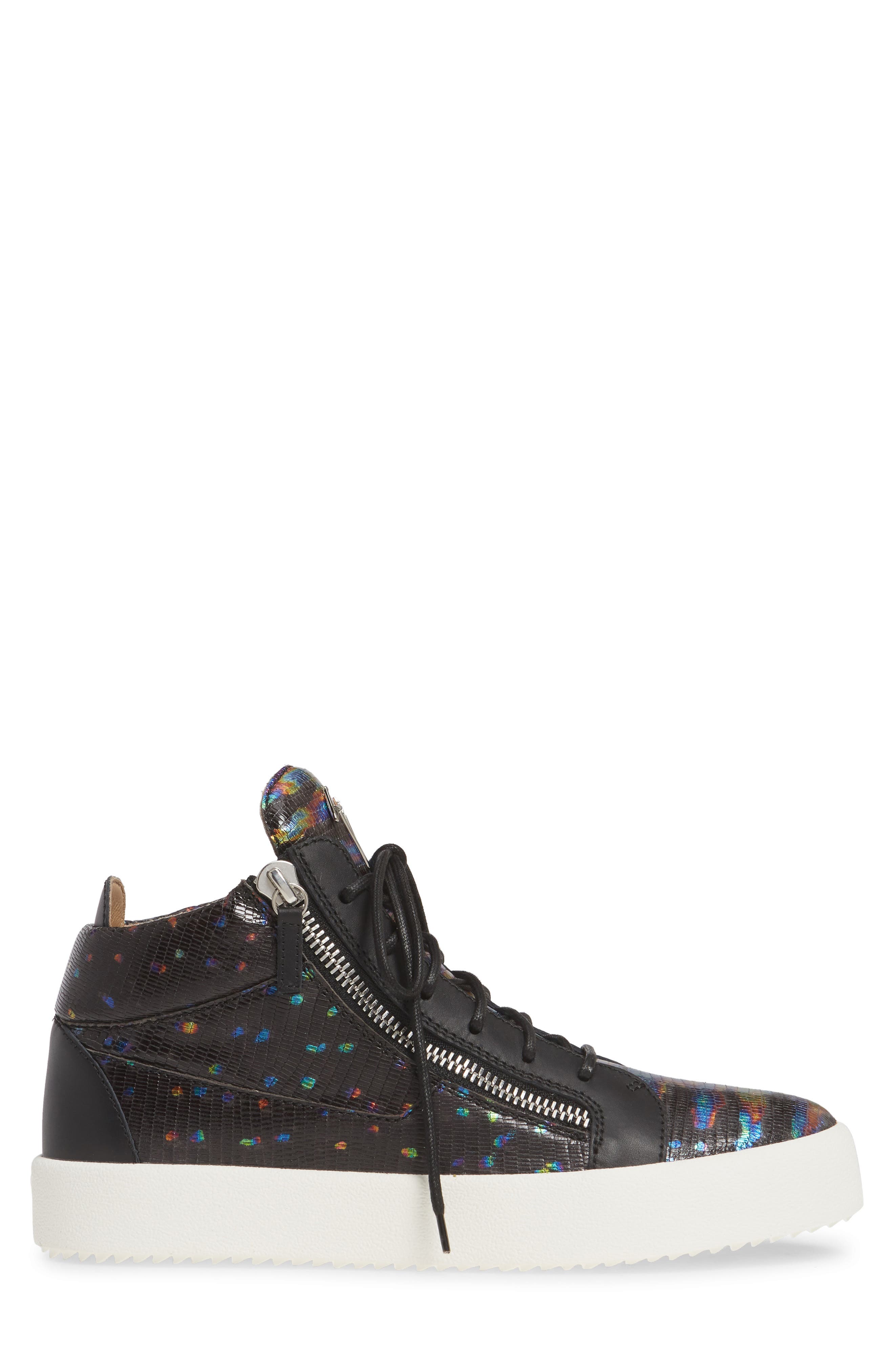 Giuseppe Zanotti Croc Embossed Sneaker, Alternate, color, 