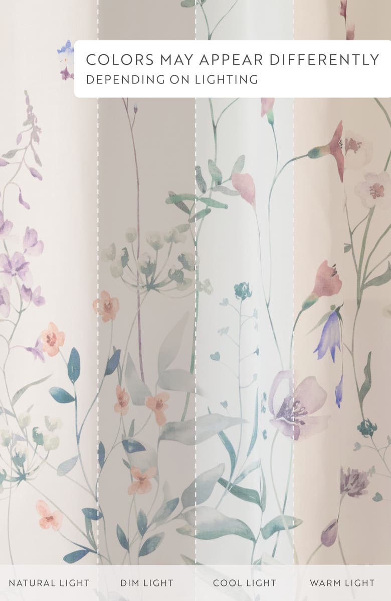 HOMESPUN Flower Print Shower Curtain, Alternate, color, 