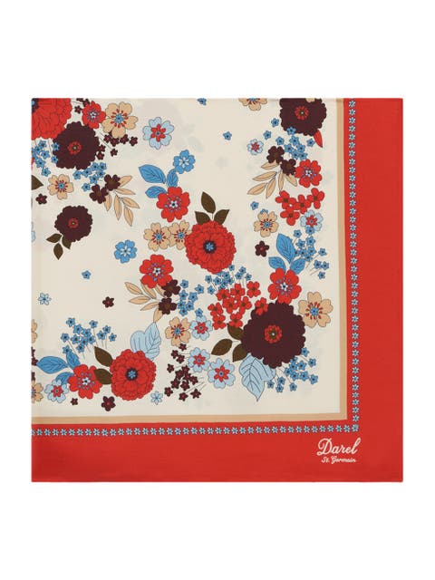 Siena Floral Print Silk Scarf
