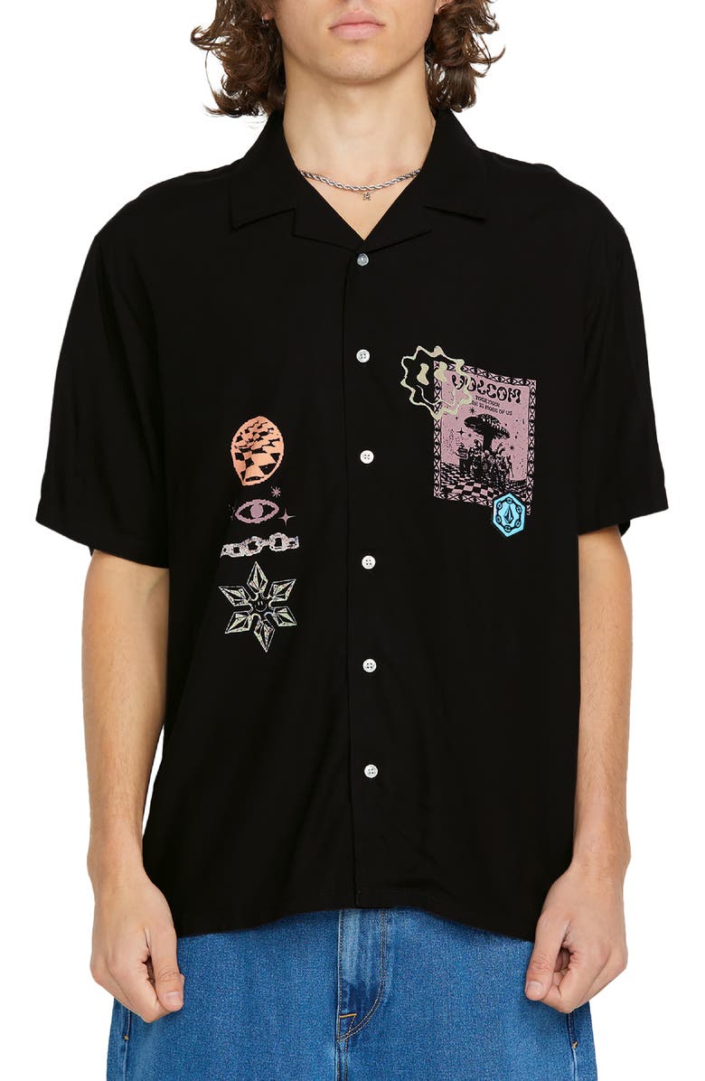 Volcom x Filip Rygalski Cotton & Viscose Camp Shirt, Main, color, 