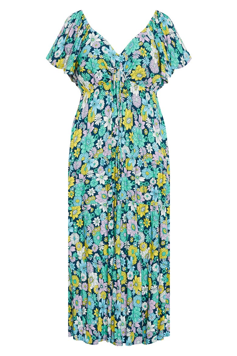 Brigitte Floral Print Jersey Max Dress, Alternate, color, HIPPIE CHIC