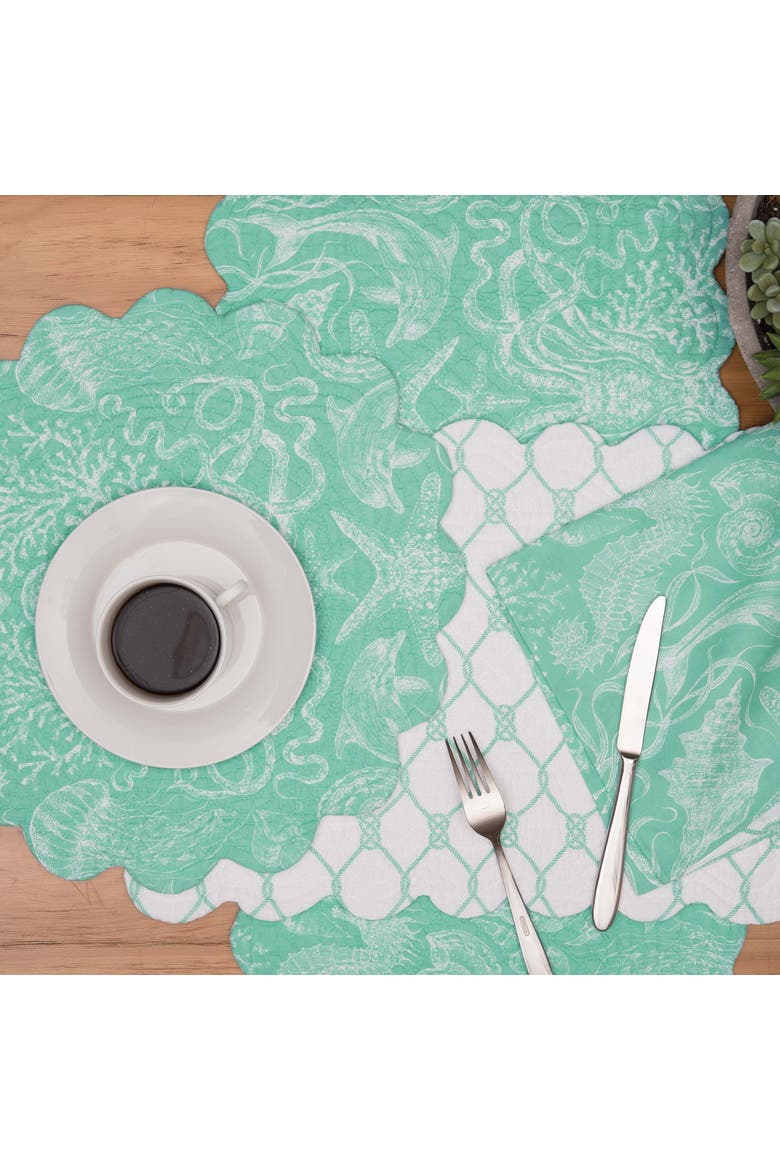 Turquoise Bay Napkin, Alternate, color, Blue