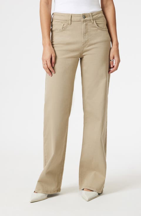 Alena High Waist Wide Leg Twill Pants