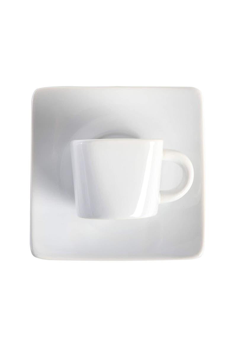 12 Piece 3.25 Ounce Ceramic Espresso Cup and Saucer Set, Alternate, color, White