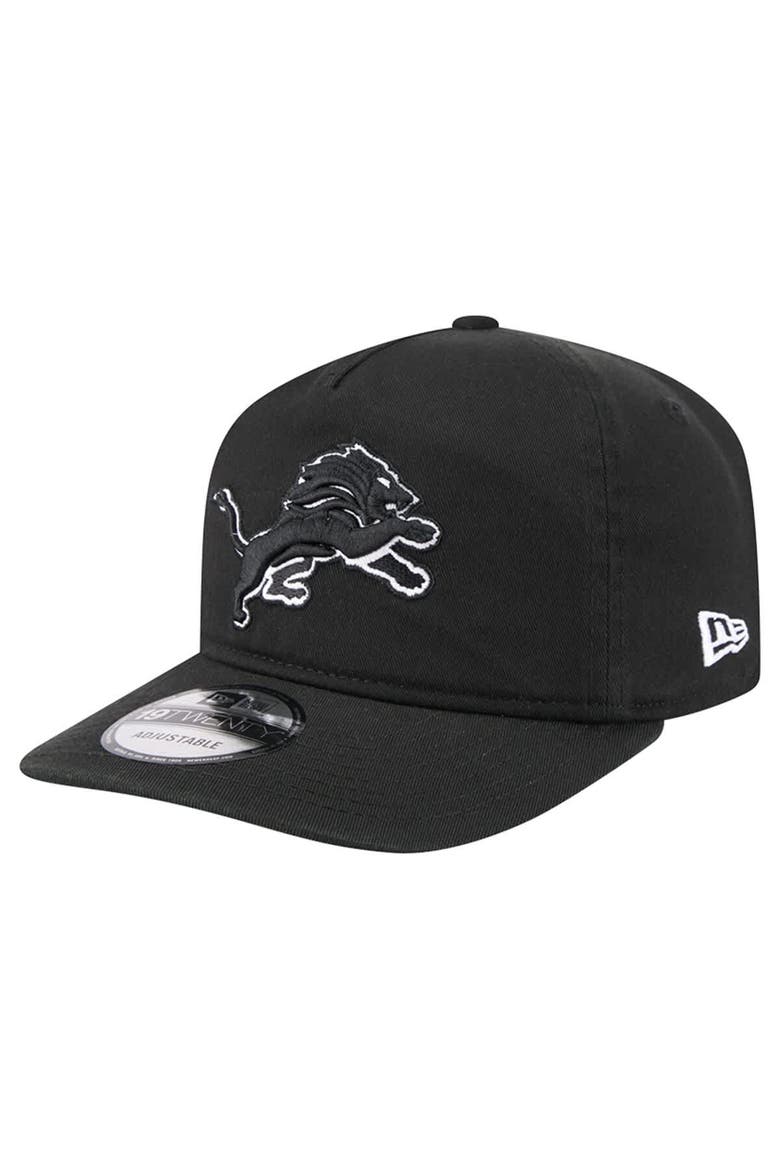 Men's New Era  Black/White Detroit Lions 19TWENTY Adjustable Hat, Main, color, Black