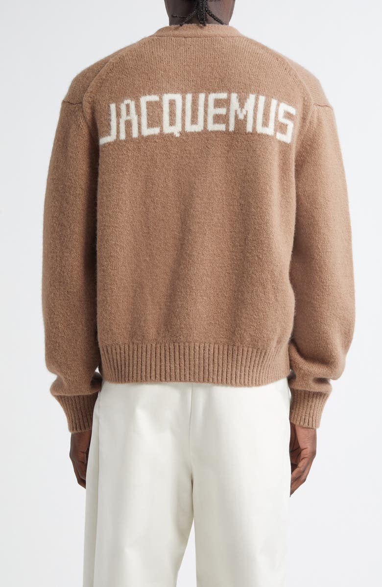 Jacquemus Le Jacquemus Signature Alpaca Blend Cardigan, Alternate, color, Light Brown