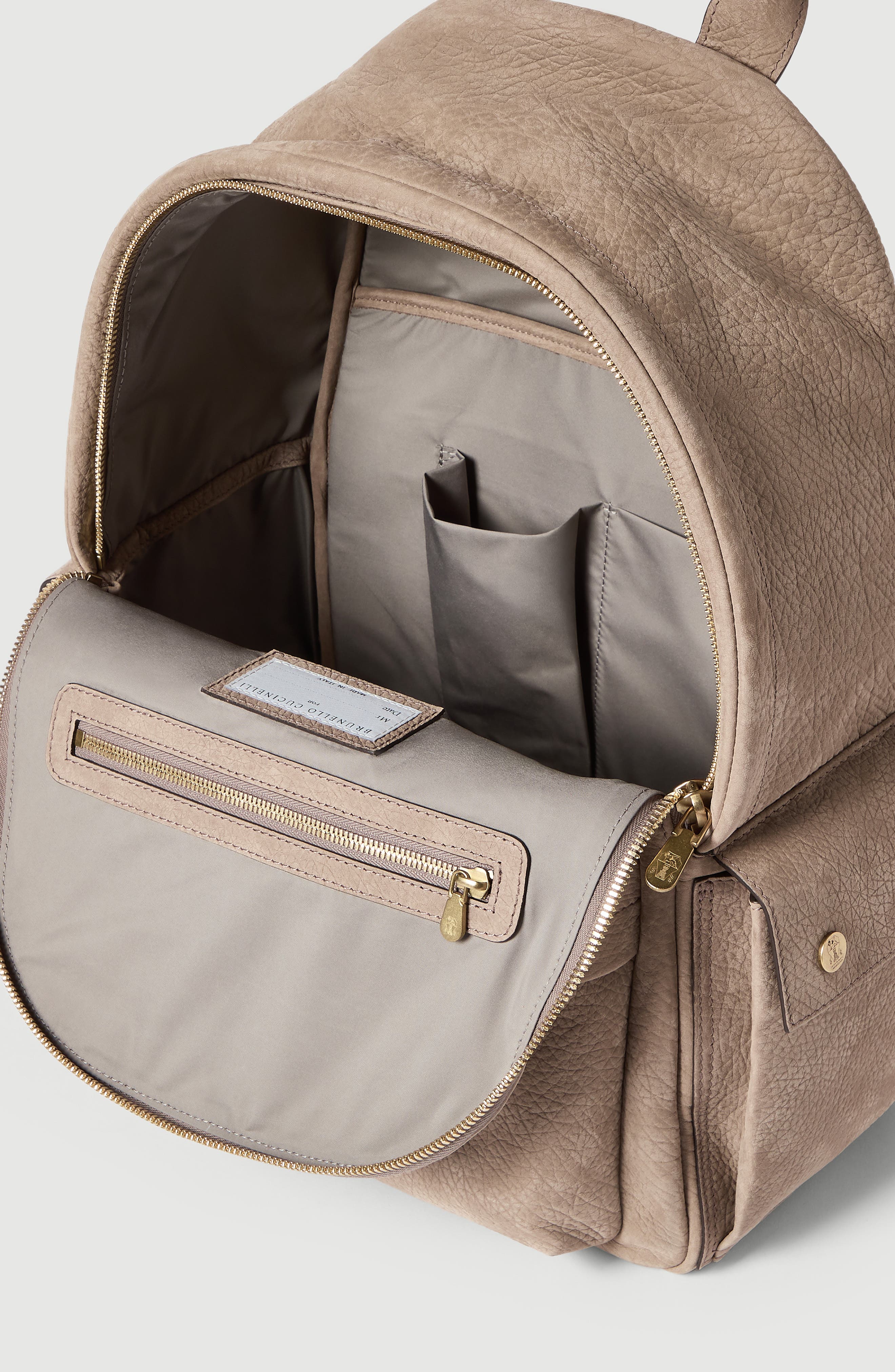 Textured nubuck travel backpack, Alternate, color, Brown