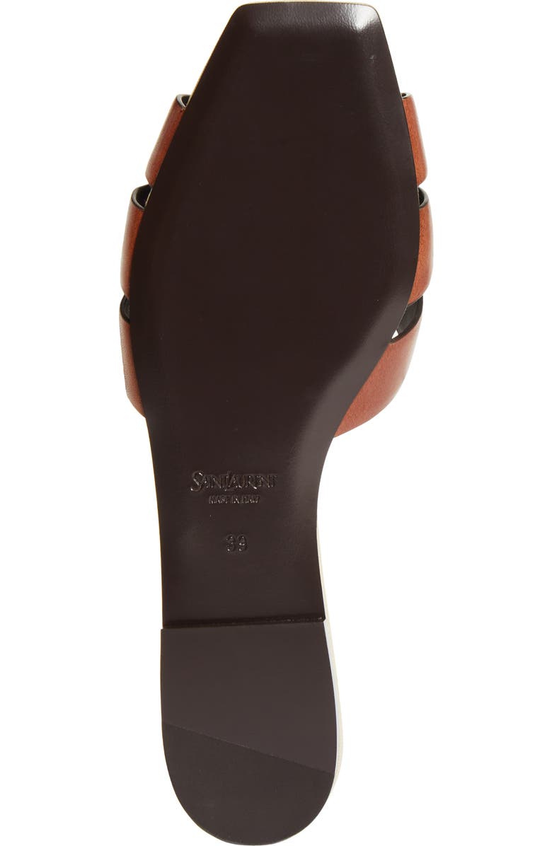 Saint Laurent Tribute Slide Sandal, Alternate, color, Burgundy