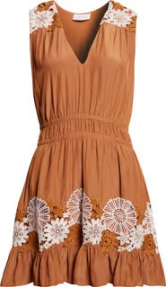 Ramy Brook Mackenzie Floral Embroidery Detail Minidress