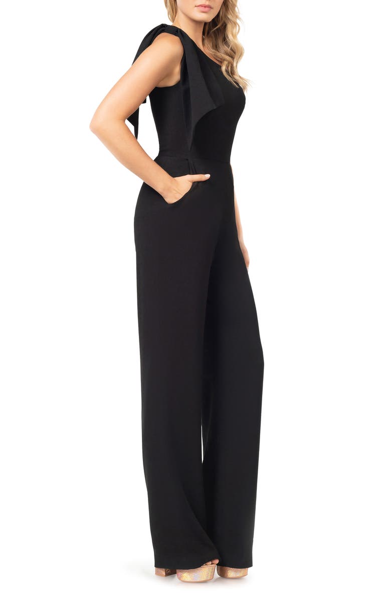 Dress the Population Tiffany One-Shoulder Jumpsuit, Alternate, color, Black