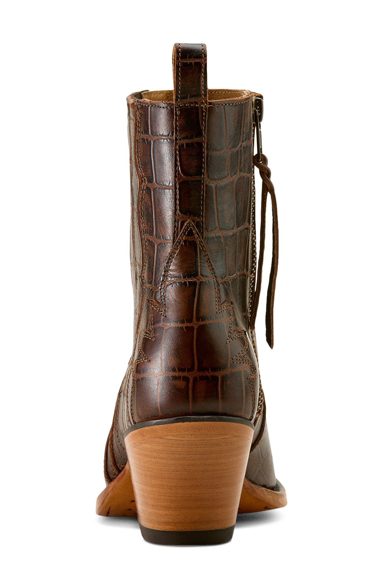 Jade X Toe Cowyboy Boot, Alternate, color, LUXE ESPRESSO CROC PRINT