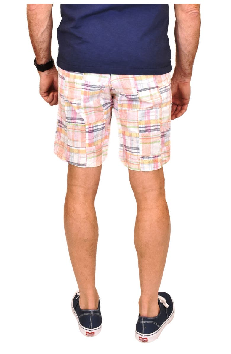 Vintage 1946 Patch Madras Print Flat Front Shorts, Main, color, 