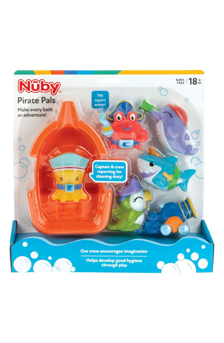 NUBY Pirate Pal Bath Toys, Alternate, color, Multi