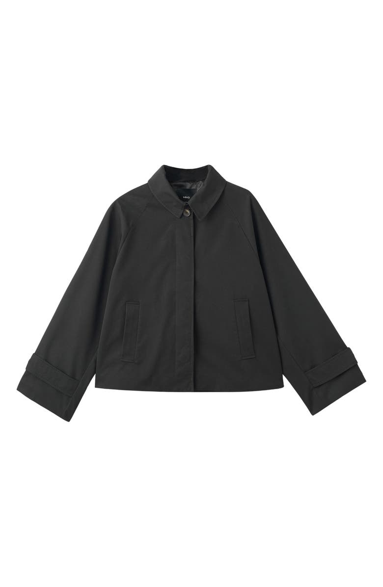 MANGO Newlipa Cotton Blend Jacket, Alternate, color, Black