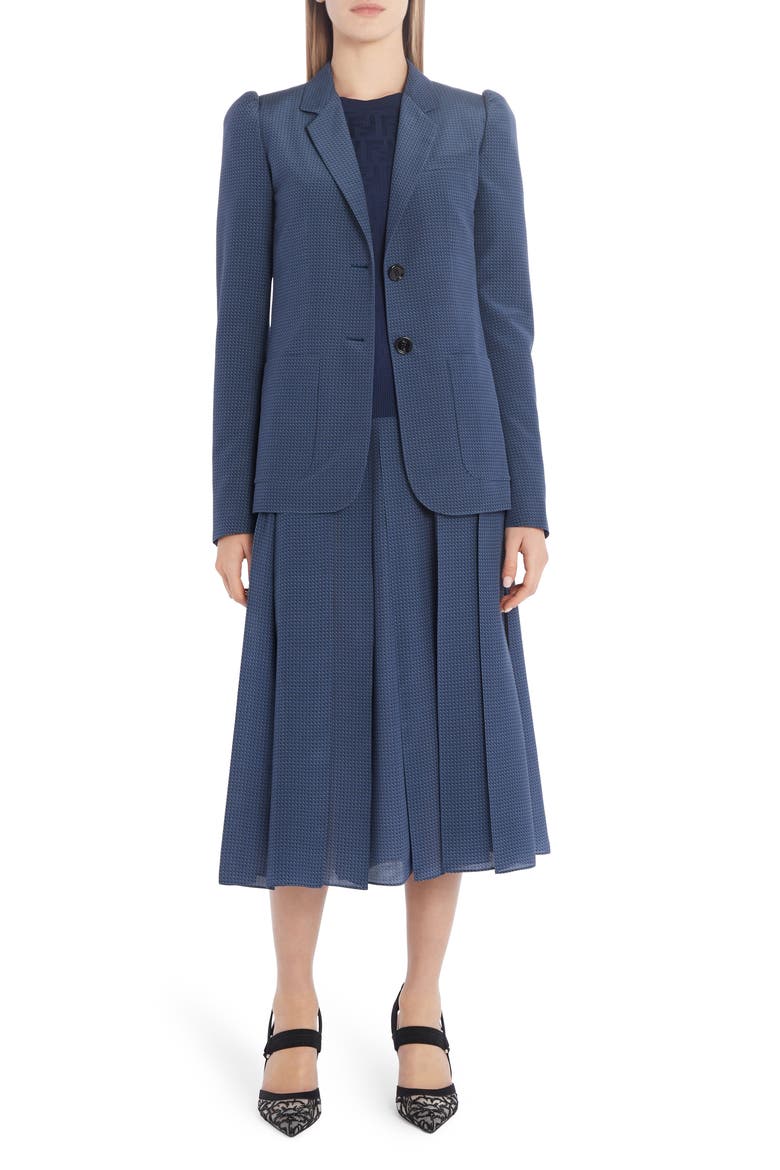 Microdot Silk Crêpe de Chine Blazer, Alternate, color, SAXOPHONE