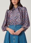 Shoshanna Rye Paulo Geo Print Top