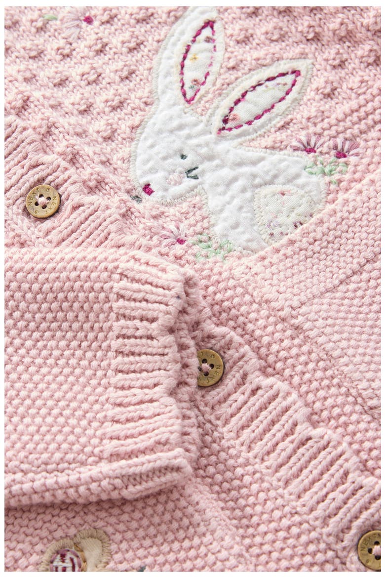 Bunny Embroidered Cardigan, Alternate, color, PINK