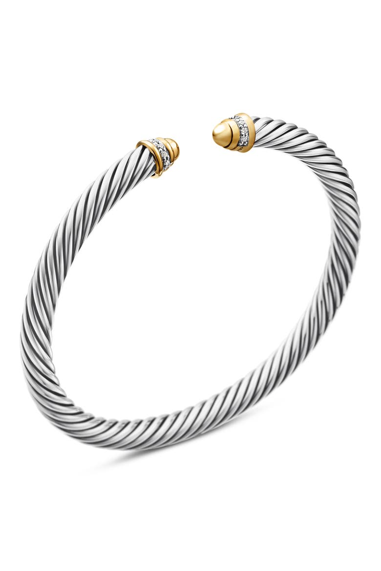 Cable Classics Bracelet with 18K Gold Domes & Diamonds, 5mm, Alternate, color, GOLD DOME