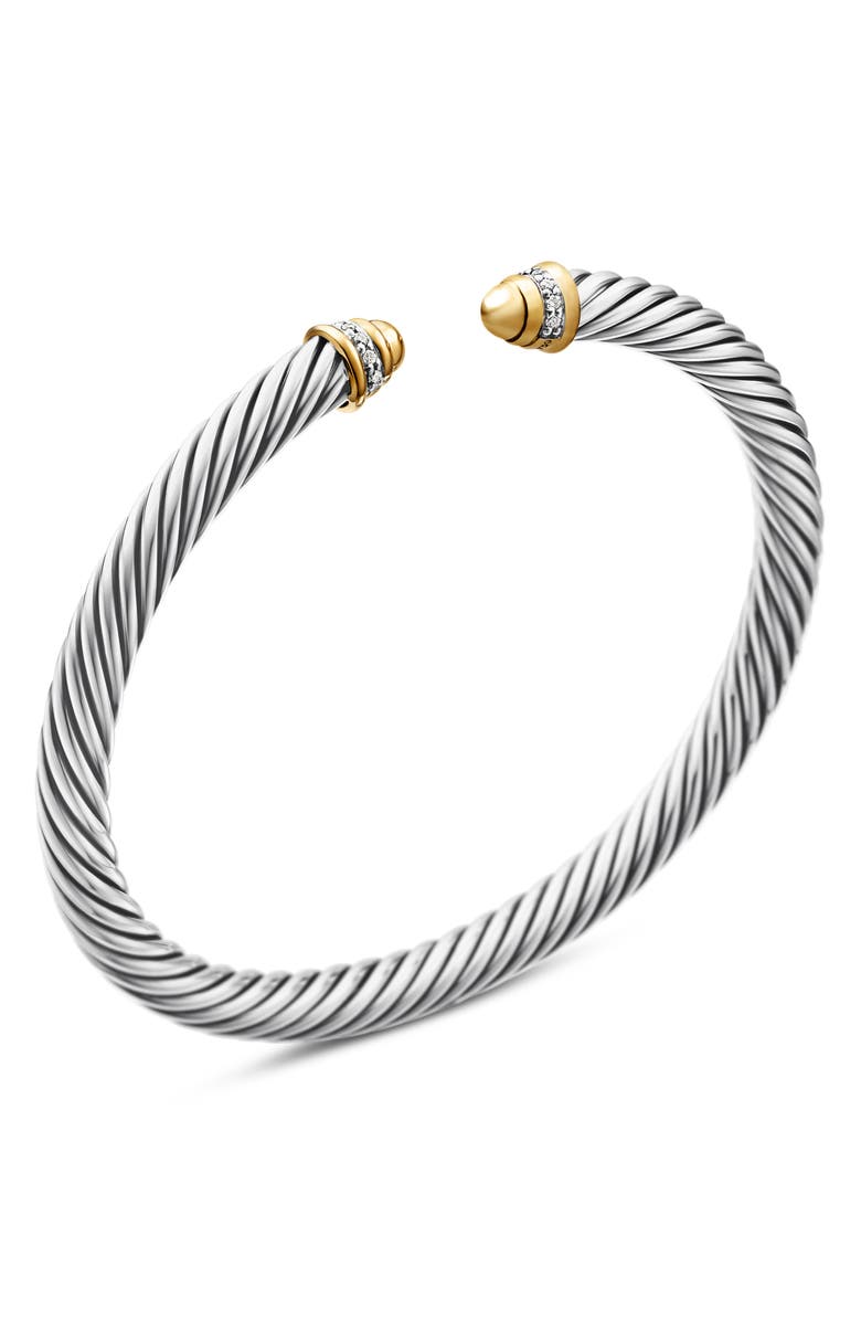 David Yurman Cable Classics Bracelet with 18K Gold Domes & Diamonds, 5mm, Alternate, color, Gold Dome