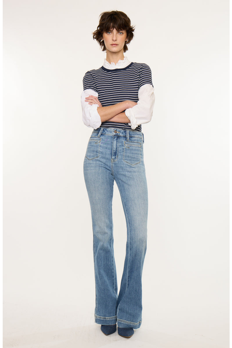 Rachel High Rise Flare Jeans, Main, color, Medium Wash