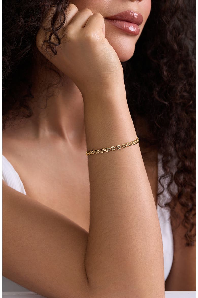 14K Gold Mariner Chain Bracelet, 4mm, Alternate, color, 14K YELLOW GOLD