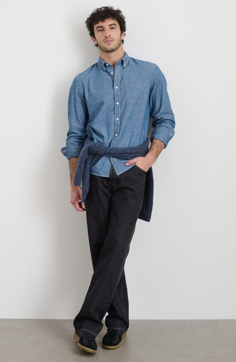 Alex Mill Mill Washed Chambray Button-Down Shirt, Alternate, color, Chambray Rinse Wash