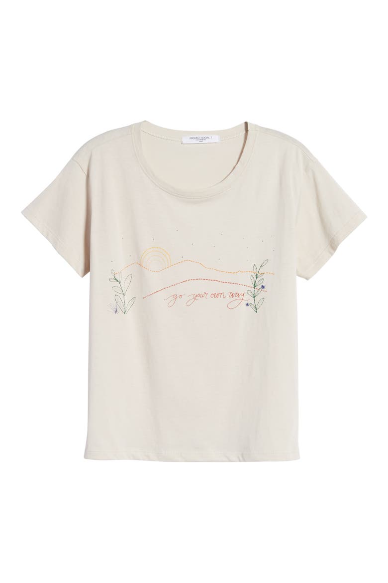 Go Your Own Way Cotton Tee, Alternate, color, ANTIQUE WHITE