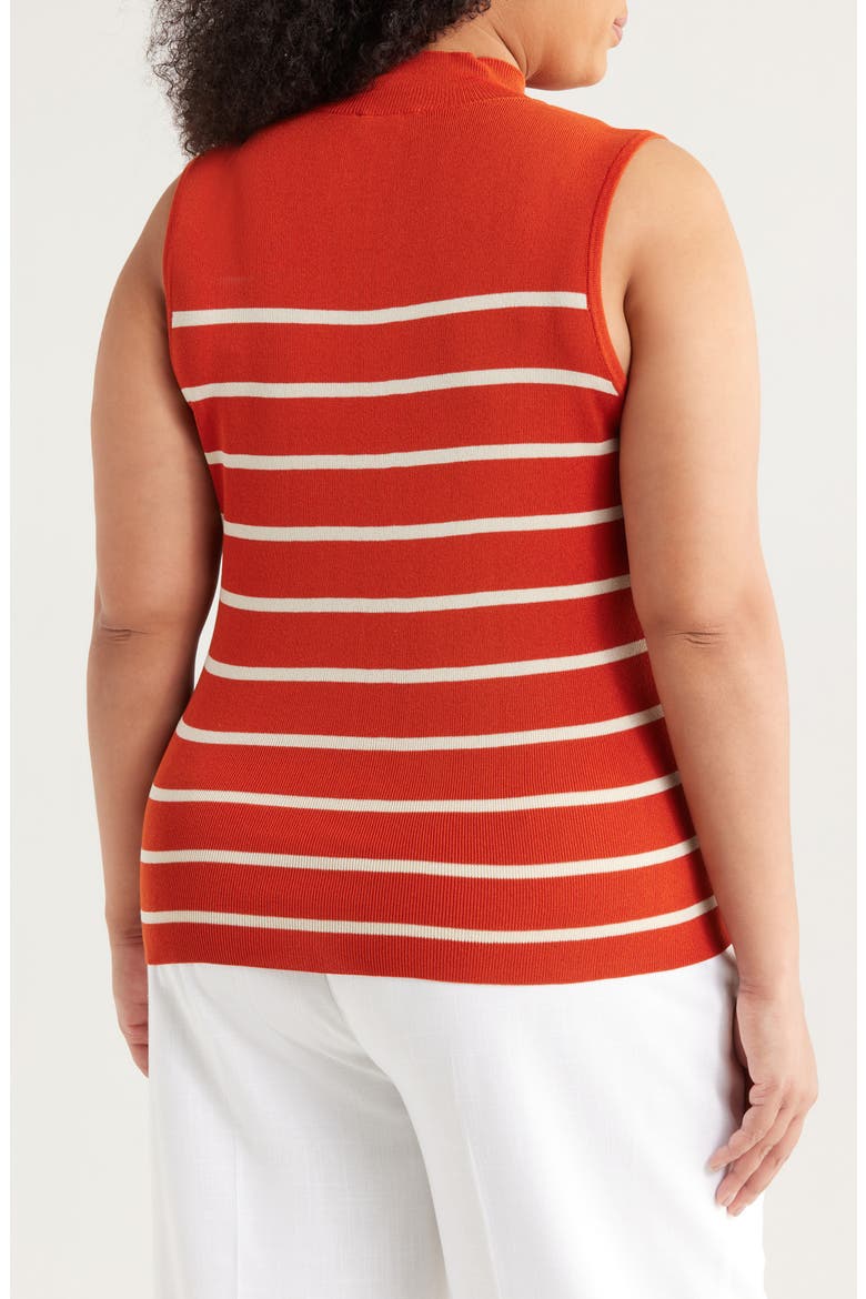 Stripe Sleeveless Mock Neck Sweater, Alternate, color, PERSIMMON VANILLA