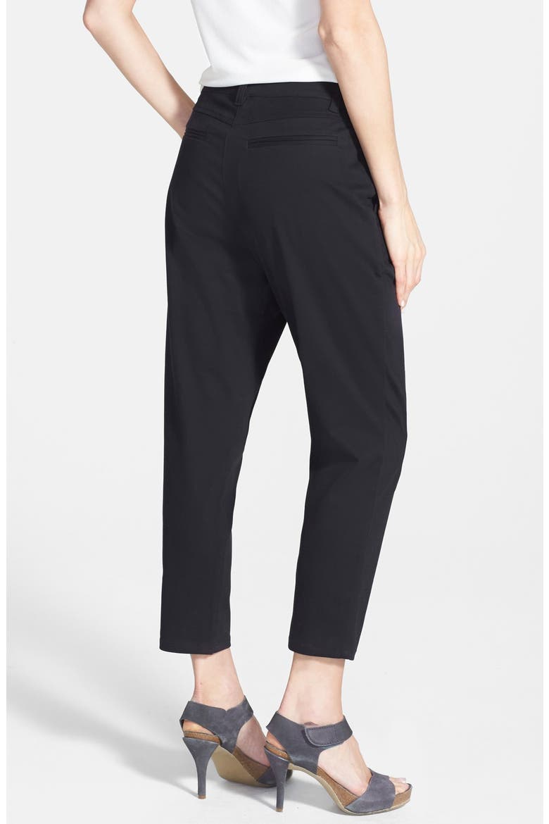 The Fisher Project Slouchy Pleat Front Ankle Pants, Alternate, color, BLACK