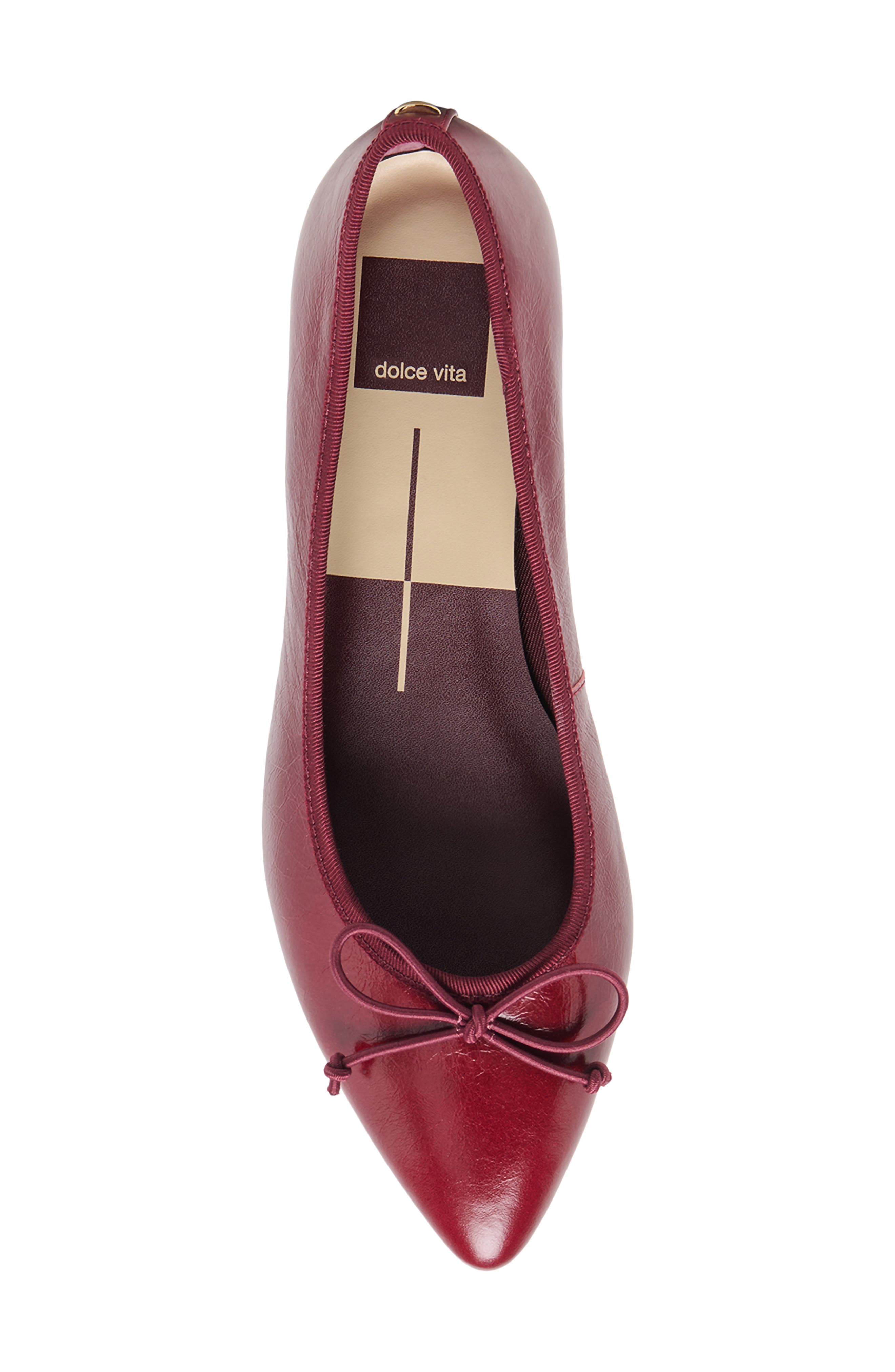 Celio Pointed Toe Flat, Alternate, color, GARNET LEATHER