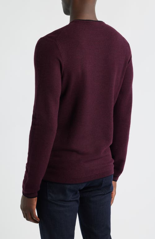 Jack Victor Belvedere Tipped Merino Wool Sweater In Burgundy