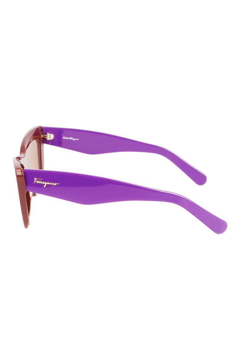 55mm Cat Eye Sunglasses, Alternate, color, DARK BROWN/ VIOLET