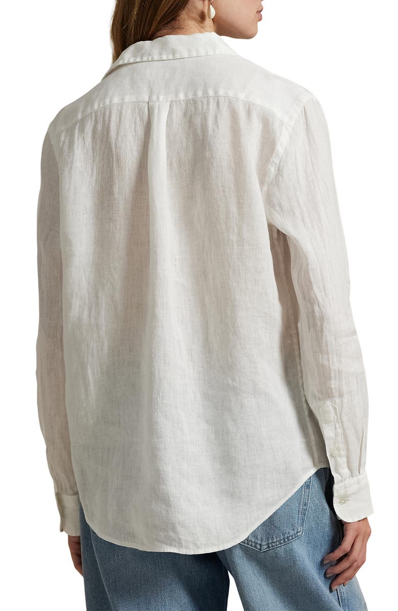 Polo Ralph Lauren Classic Fit Linen Button-Up Shirt, Alternate, color, White