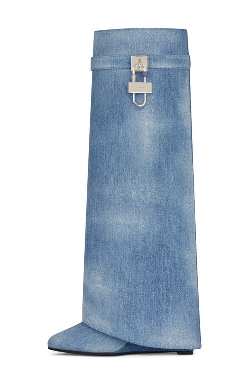 Shop Givenchy Shark Lock Boot In Medium Blue