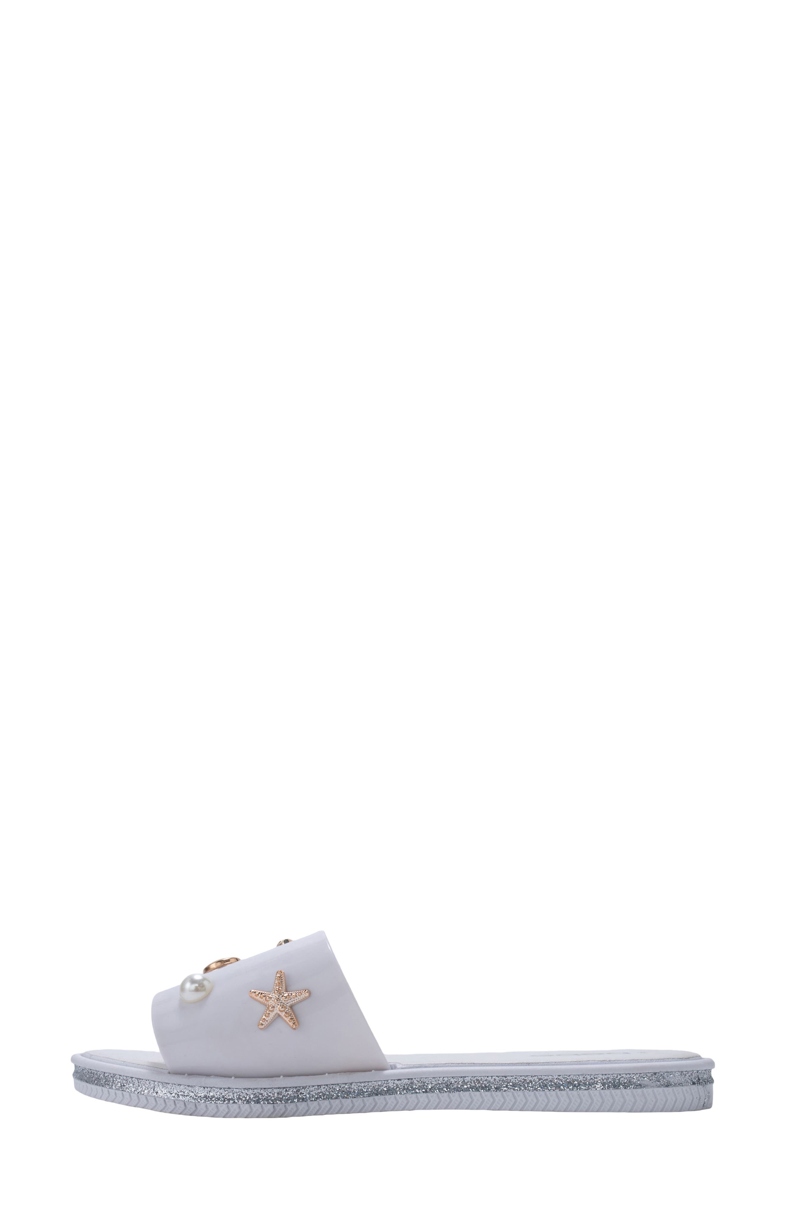 Charm Slide Sandal, Alternate, color, WHITE