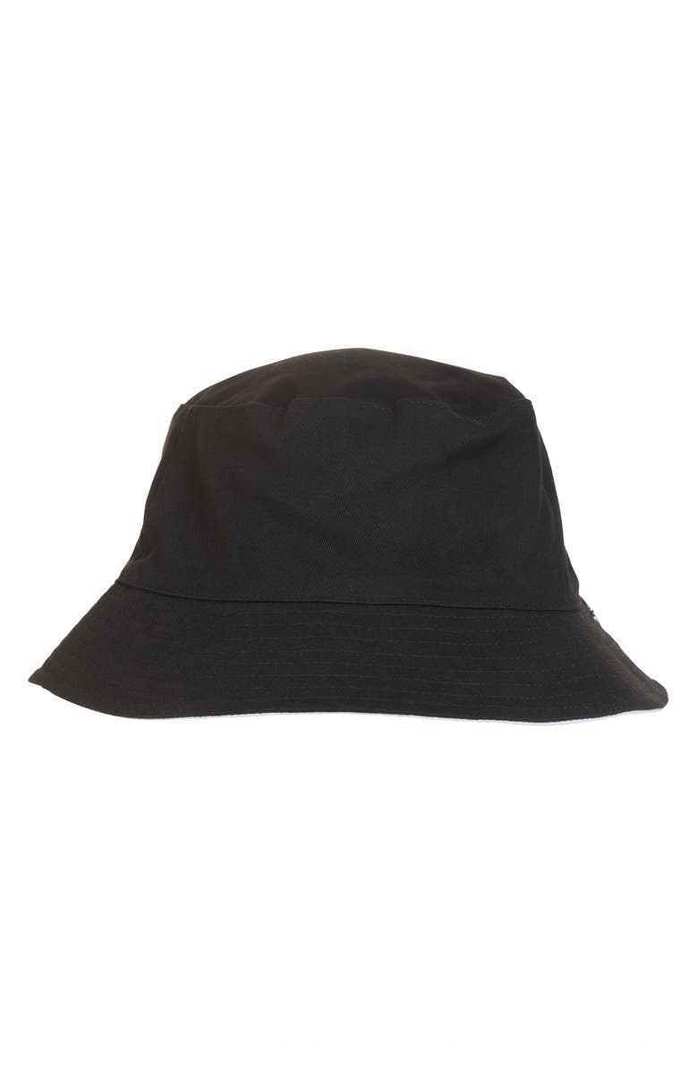 Bruno Magli Reversible Cotton Bucket Hat, Main, color, Black
