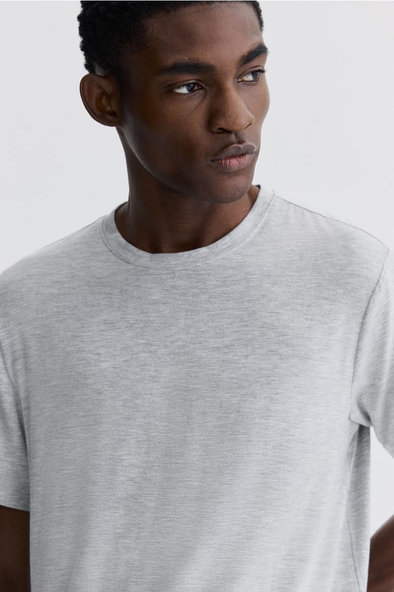 Jersey Pyjama T-shirt And Shorts, Alternate, color, Light gray melange