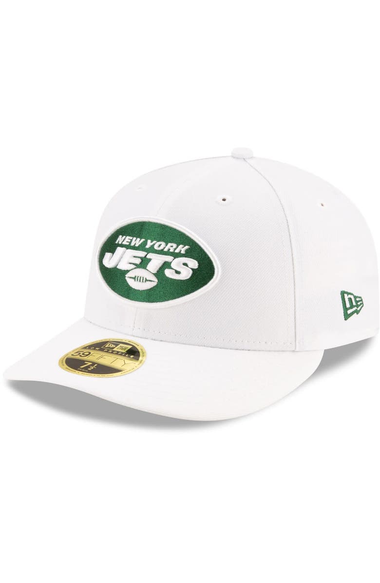 New Era Men's New Era White New York Jets Omaha Low Profile 59FIFTY Fitted Hat, Main, color, White