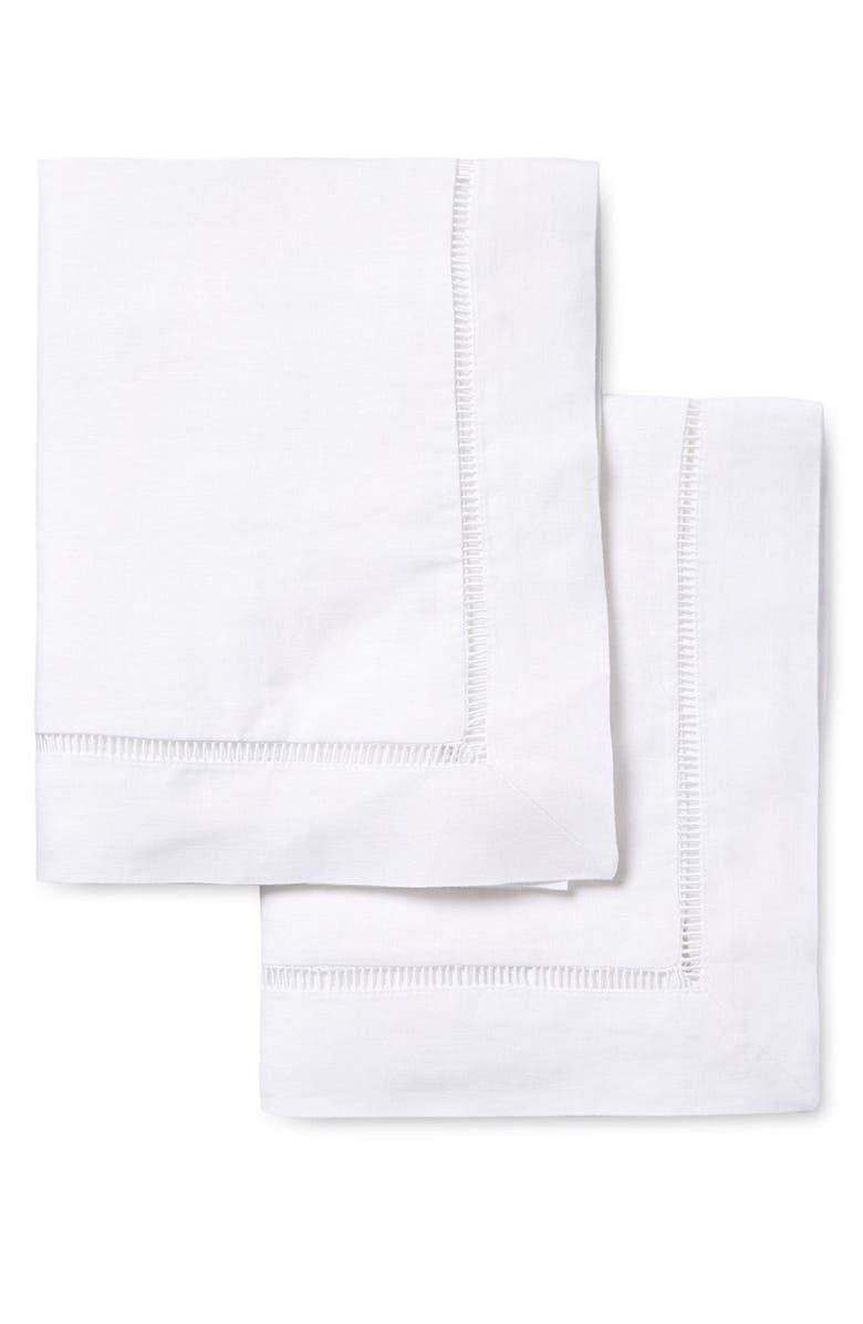 MELANGE HOME Linen Ladder Trim Pillow Sham - Set of 2, Main, color, 