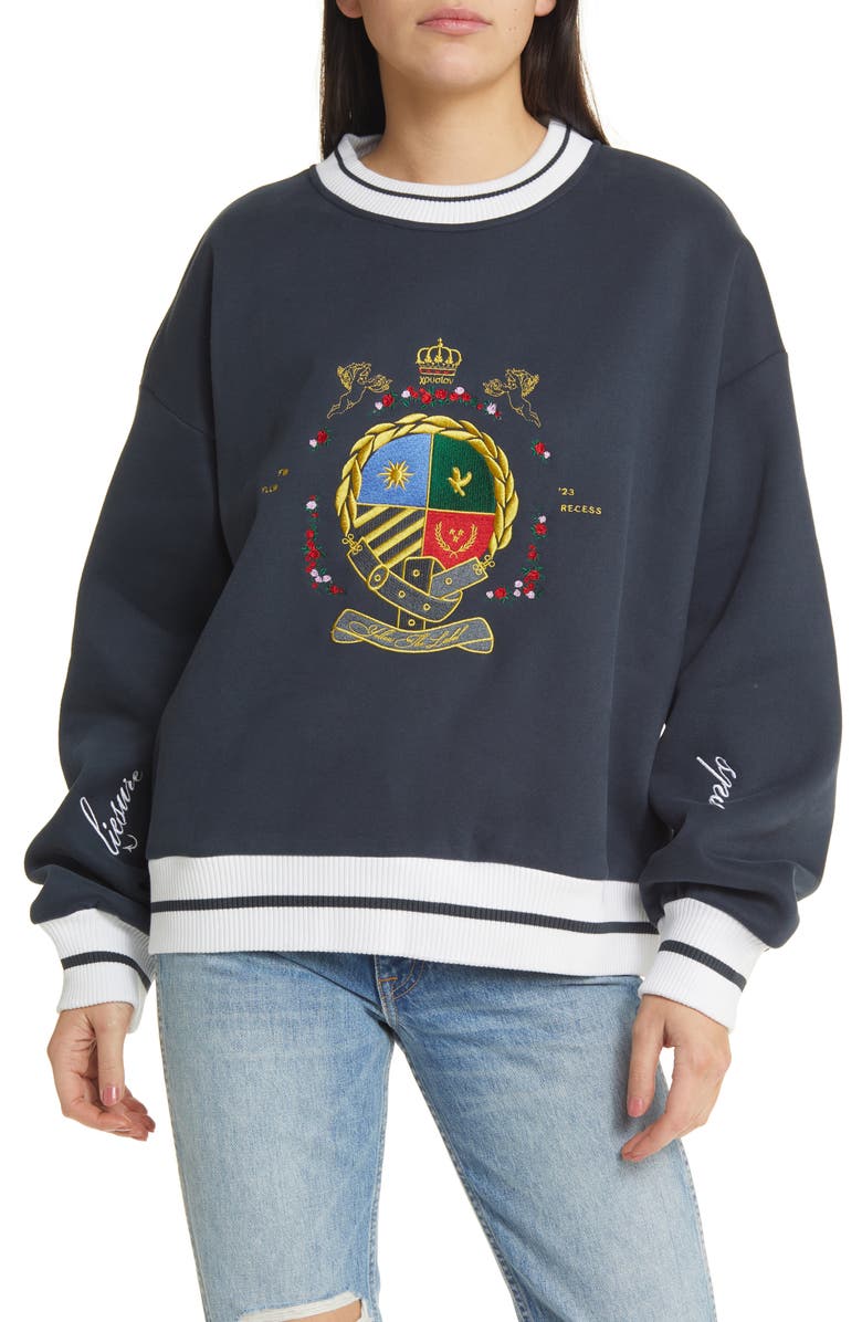 YELLOW THE LABEL Herald Crest Sweatshirt, Main, color,