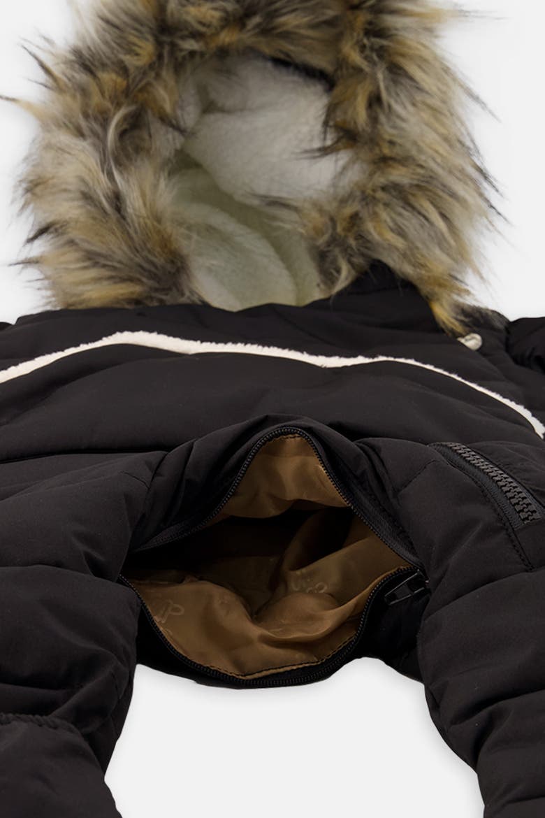 Snug Fleece Neckwarmer One Piece Snowsuit, Alternate, color, Noir