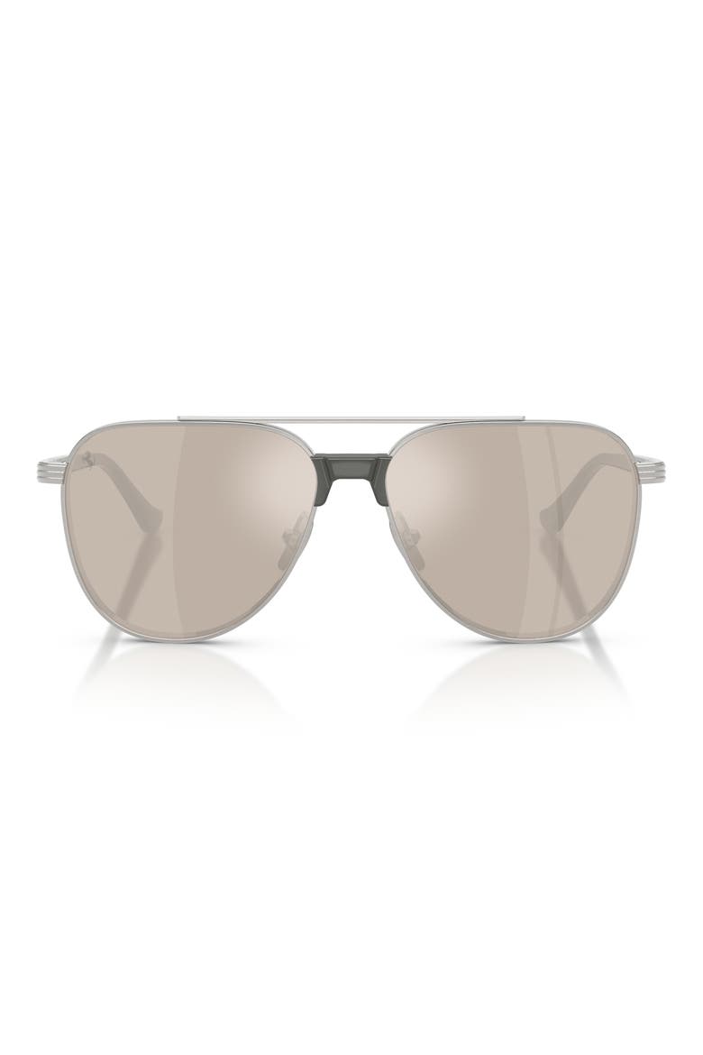 59mm Pilot Sunglasses, Main, color, SILVER BRUSHED / CLEAR GOLD