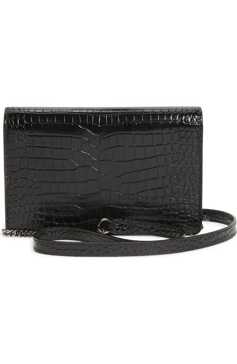 Jimmy Choo Palace Croc Embossed Leather Clutch, Alternate, color,