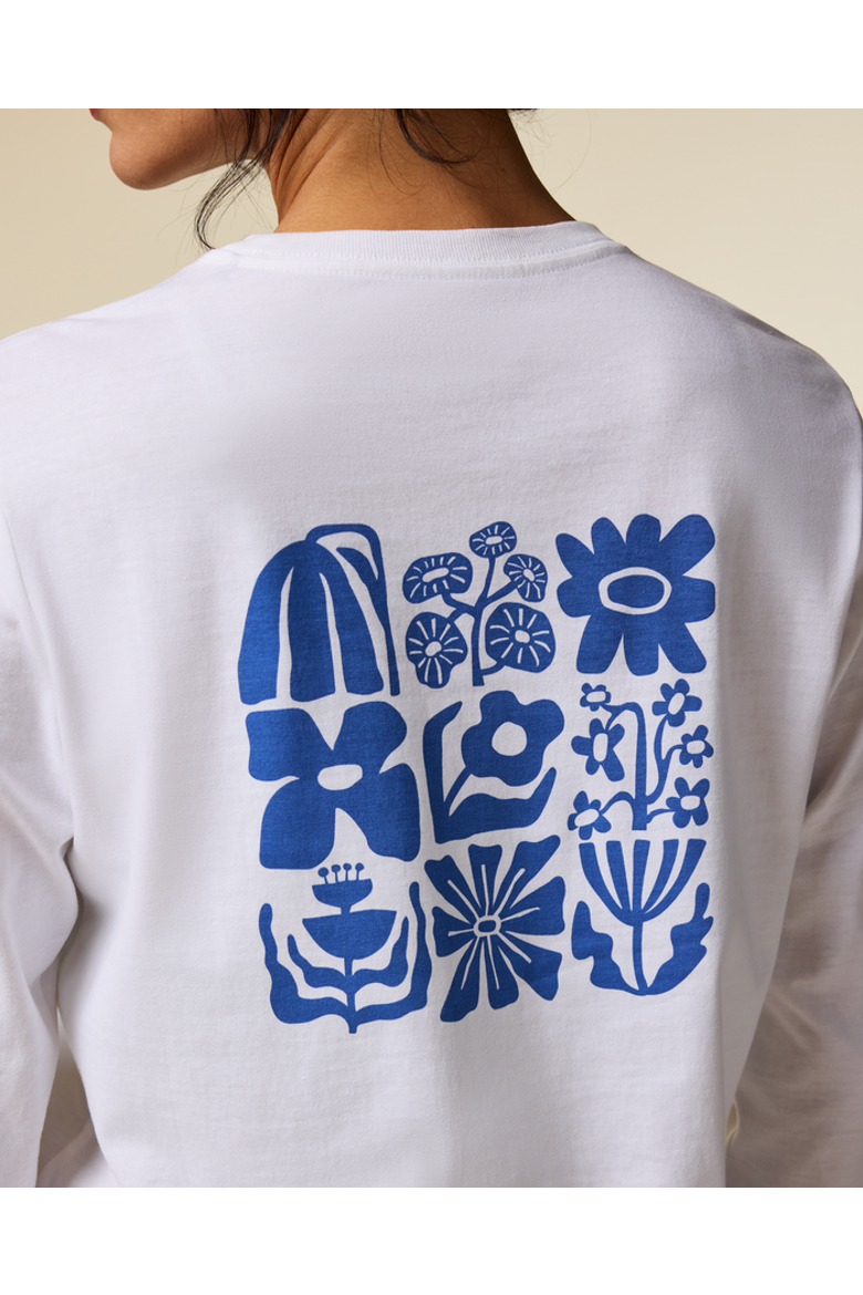 Flower Patch Long-Sleeve T-Shirt - Women's, Alternate, color, White